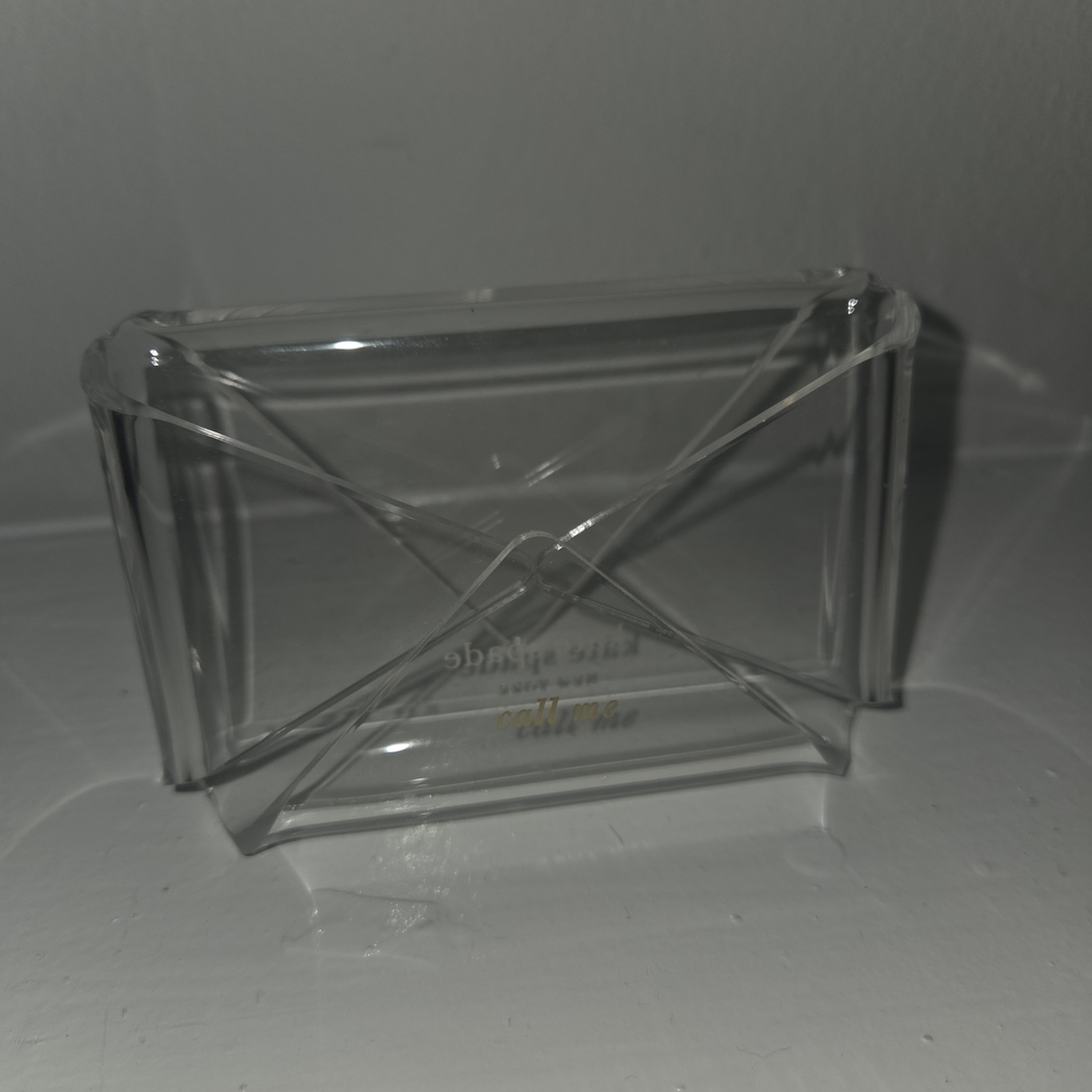 Kate Spade Clear Acrylic "Call Me" Business Card Holder - Picture 2 of 3